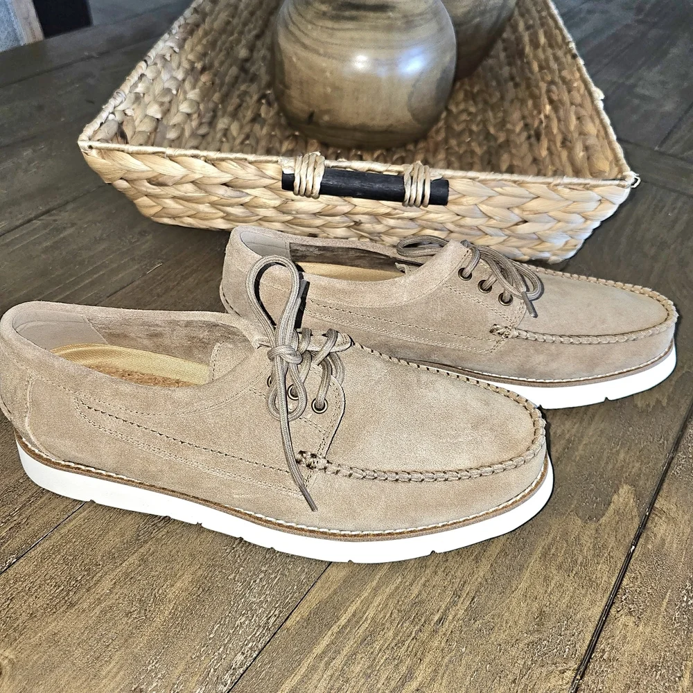 Steve Madden Sporty Tan Suede Men's Loafers Boat Shoes - Size 11.5, 12, & 13 NEW - Picture 3 of 5